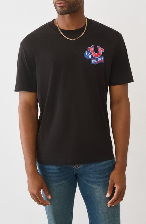 Embroidered Patch Graphic T-Shirt