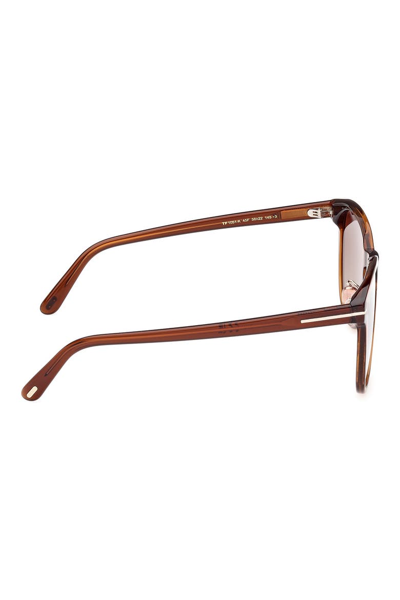 56mm Gradient Round Sunglasses, Alternate, color, LIGHT BROWN / GRADIENT BROWN