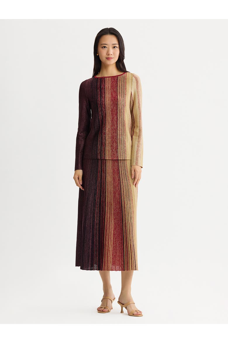 Lurex Knit Tunic, Alternate, color, Scarlet Red/Mahogany