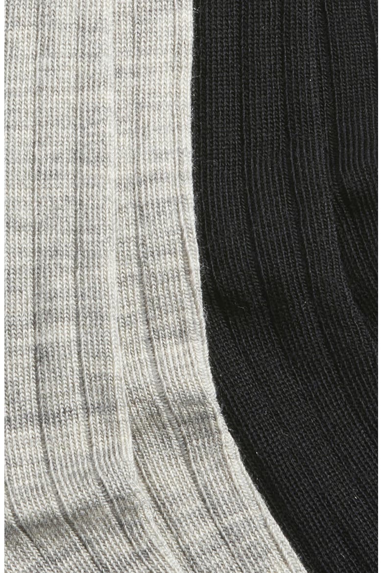 Assorted 2-Pack Scalloped Rib Crew Socks, Alternate, color, GREY
