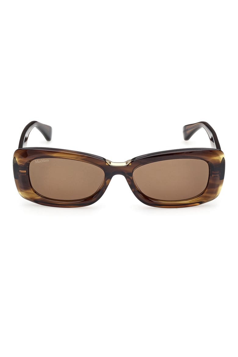 53mm Rectangular Sunglasses, Main, color, STRIPED BROWN / OLIVE / BRASS