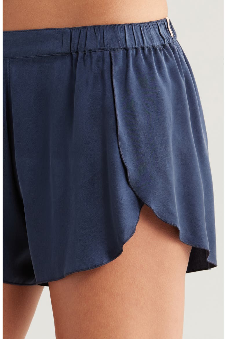 Racerback Washable Silk Short Pajamas, Alternate, color, DEEP BLUE