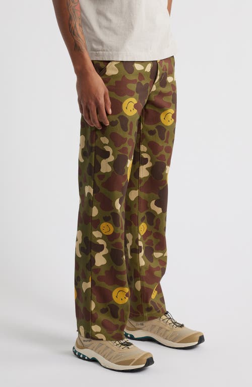 Market Smiley® In Hiding Camo Cotton Twill Workwear Pants In Multi
