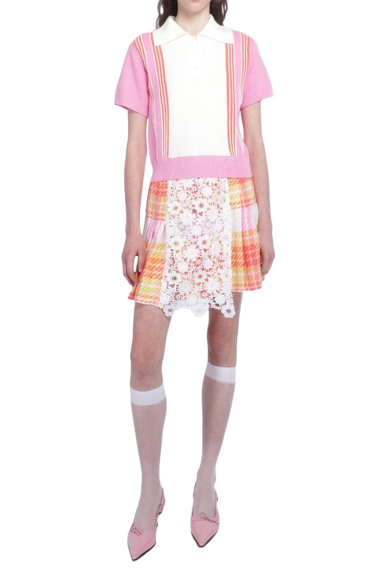 Capri Plaid Kilt Skirt, Main, color, LEMON MULTI