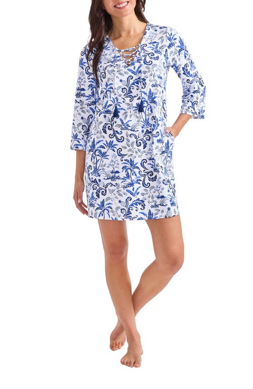 Tommy Bahama Terrazzo Tile Cover-up Shift Dress In Mountain Bluebell