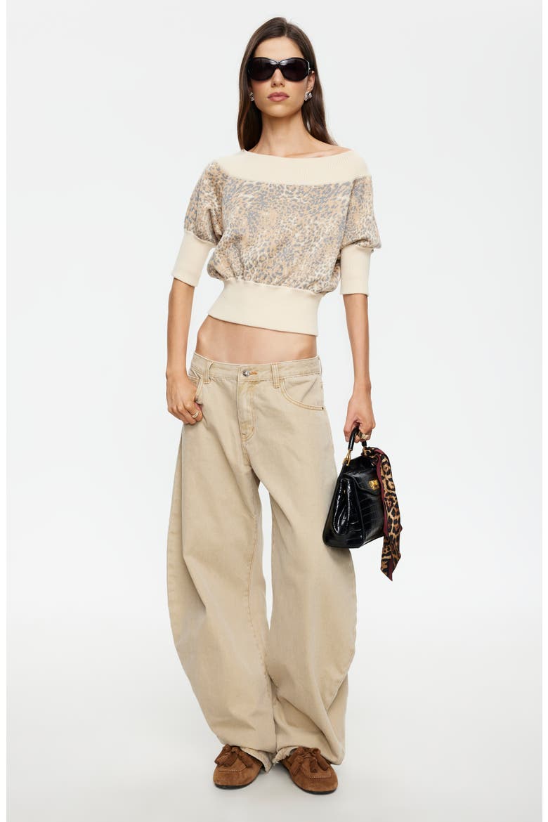 Adriana Off the Shoulder Sweater, Alternate, color, LEOPARD