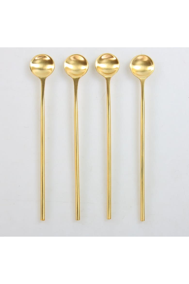 Luxe Thin Long Spoons - Set of 4, Alternate, color, Gold