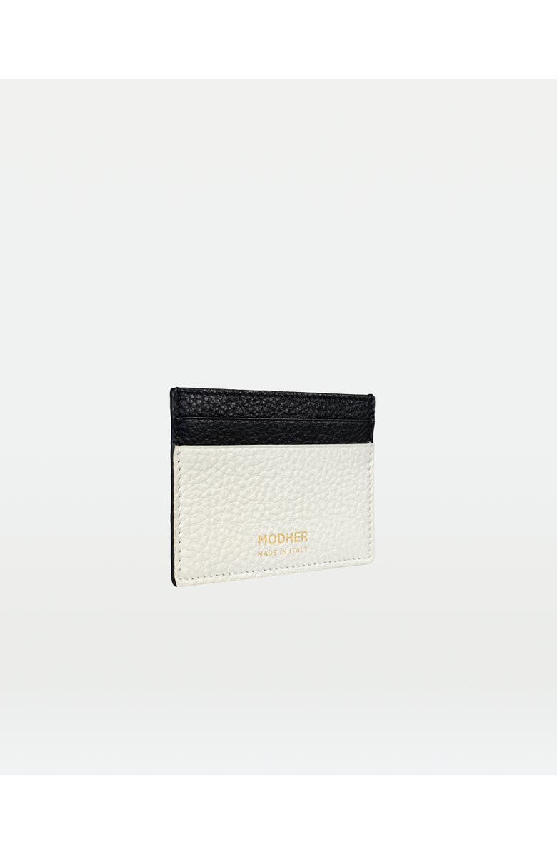 Modher Credit Card Slip In Grained Leather, Alternate, color, White