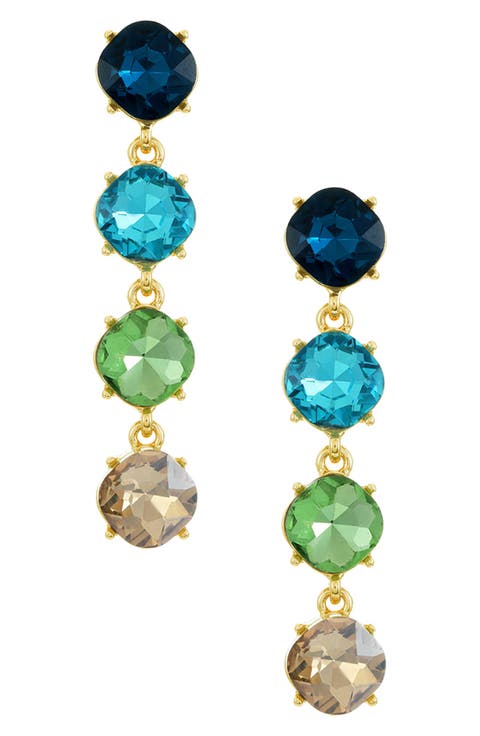 Four the Money Crystal Drop Earrings