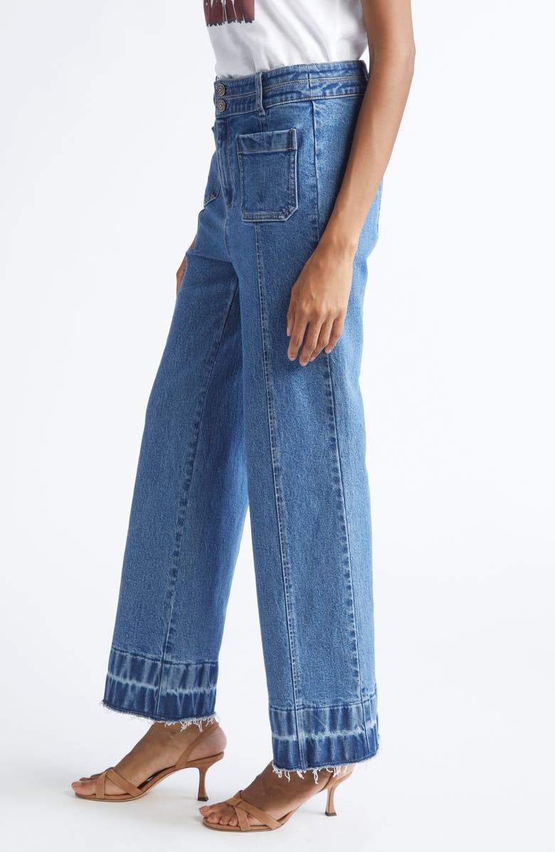 Cinq à Sept Dorothea Seam Wide Leg Jeans, Alternate, color, Sapphire