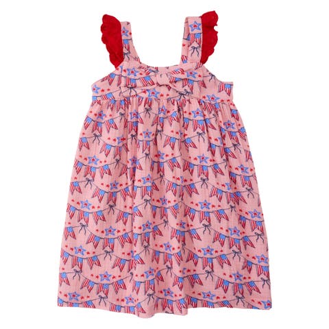 Cotton Gauze Flutter Bow Woven Dress