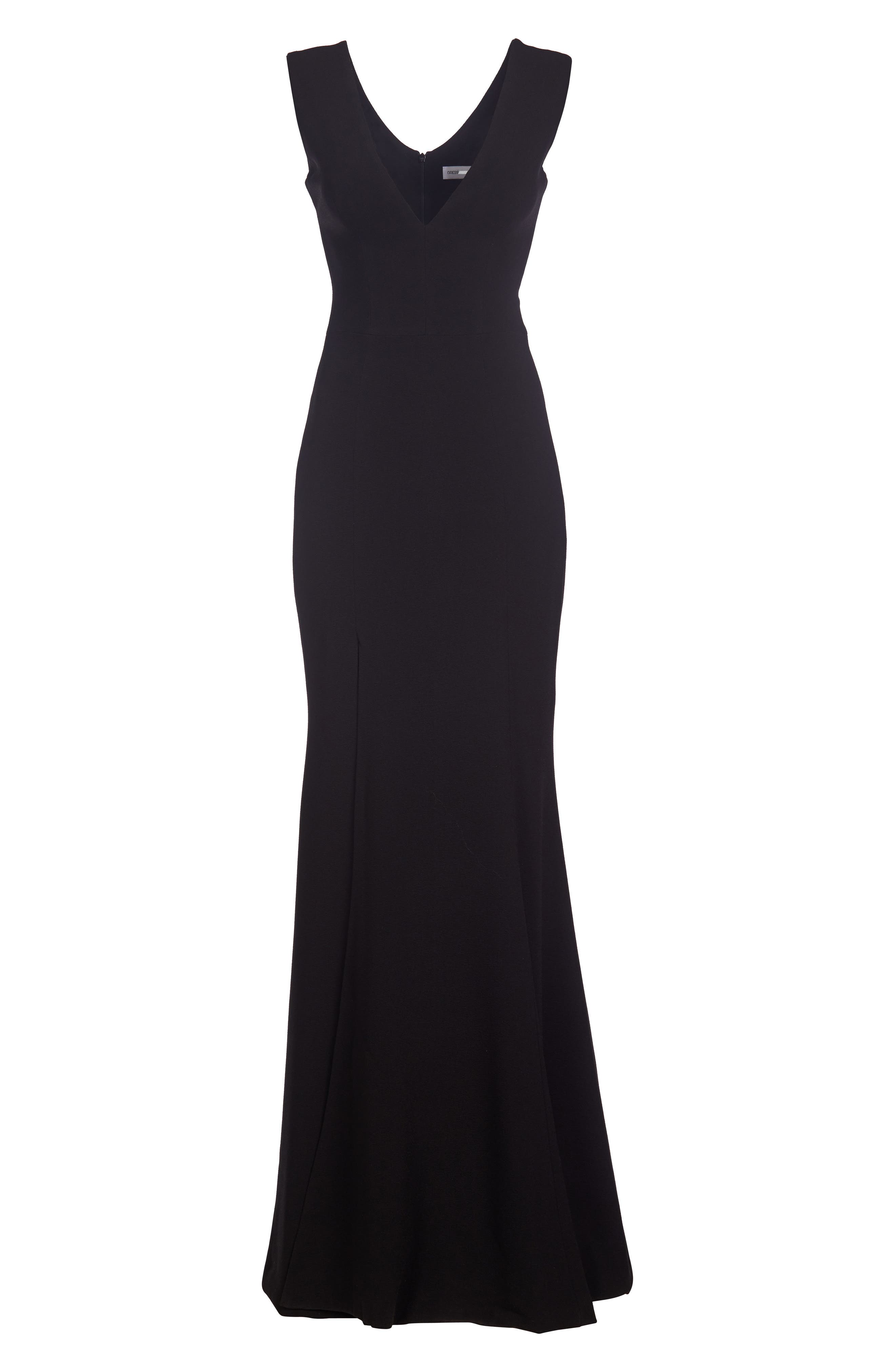dress the population sandra plunge crepe trumpet gown Dress the Population