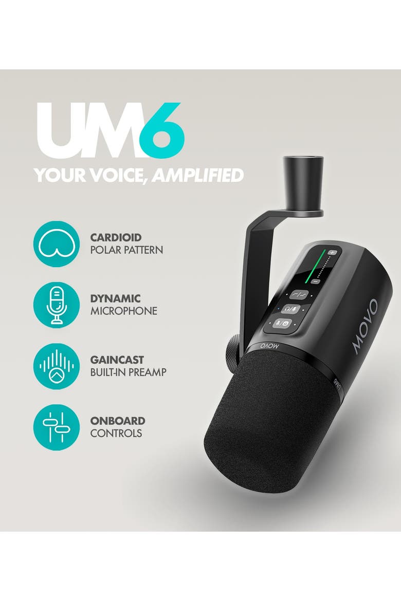 Music/Audio Interface Bundle -with USB Interface, UM6 Dynamic Microphone, and Tabletop Stand, Alternate, color, Black