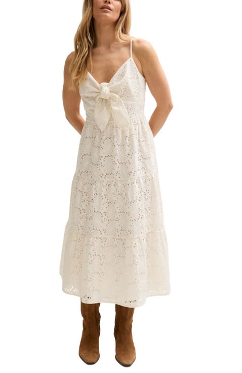 Onita Tiered Broderie Anglaise Midi Dress