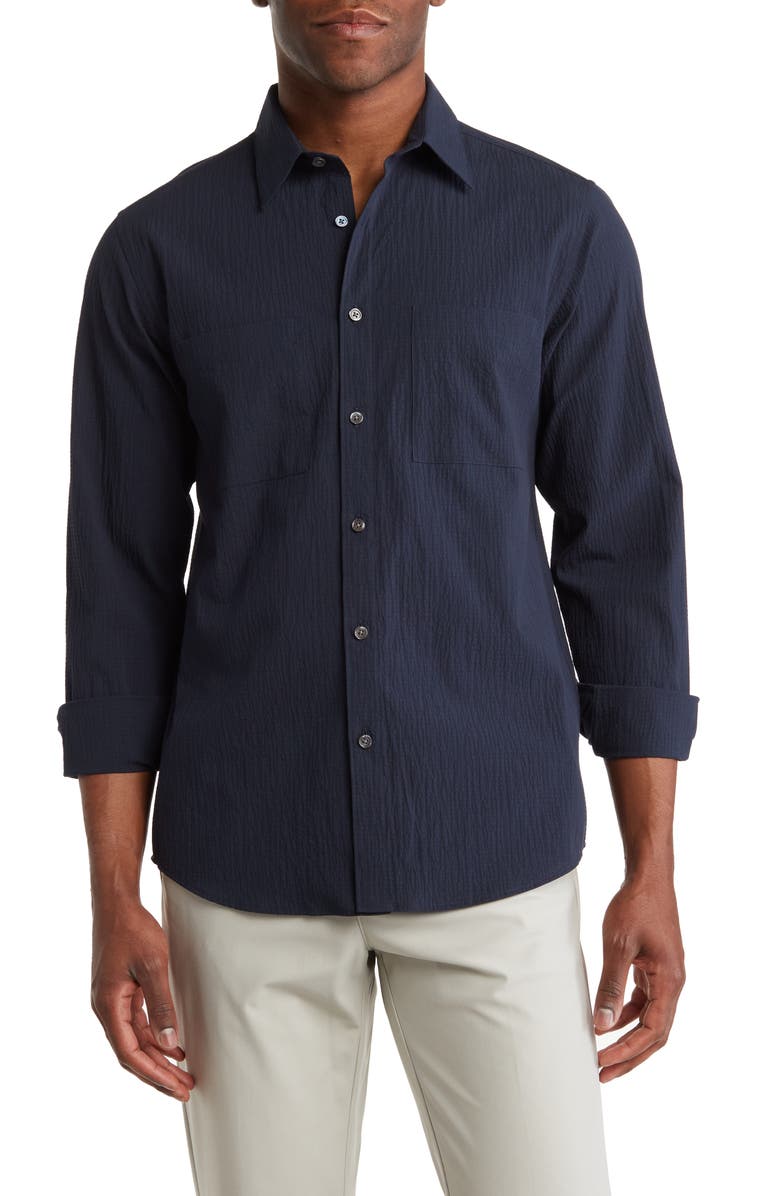 Theory Irving 2P Spring Ripstop Shirt, Main, color, Eclipse