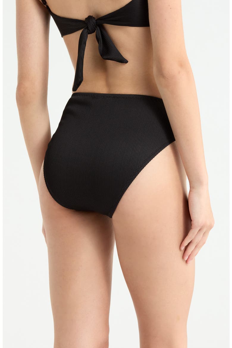 High Waist Bikini Bottoms, Alternate, color, BLACK