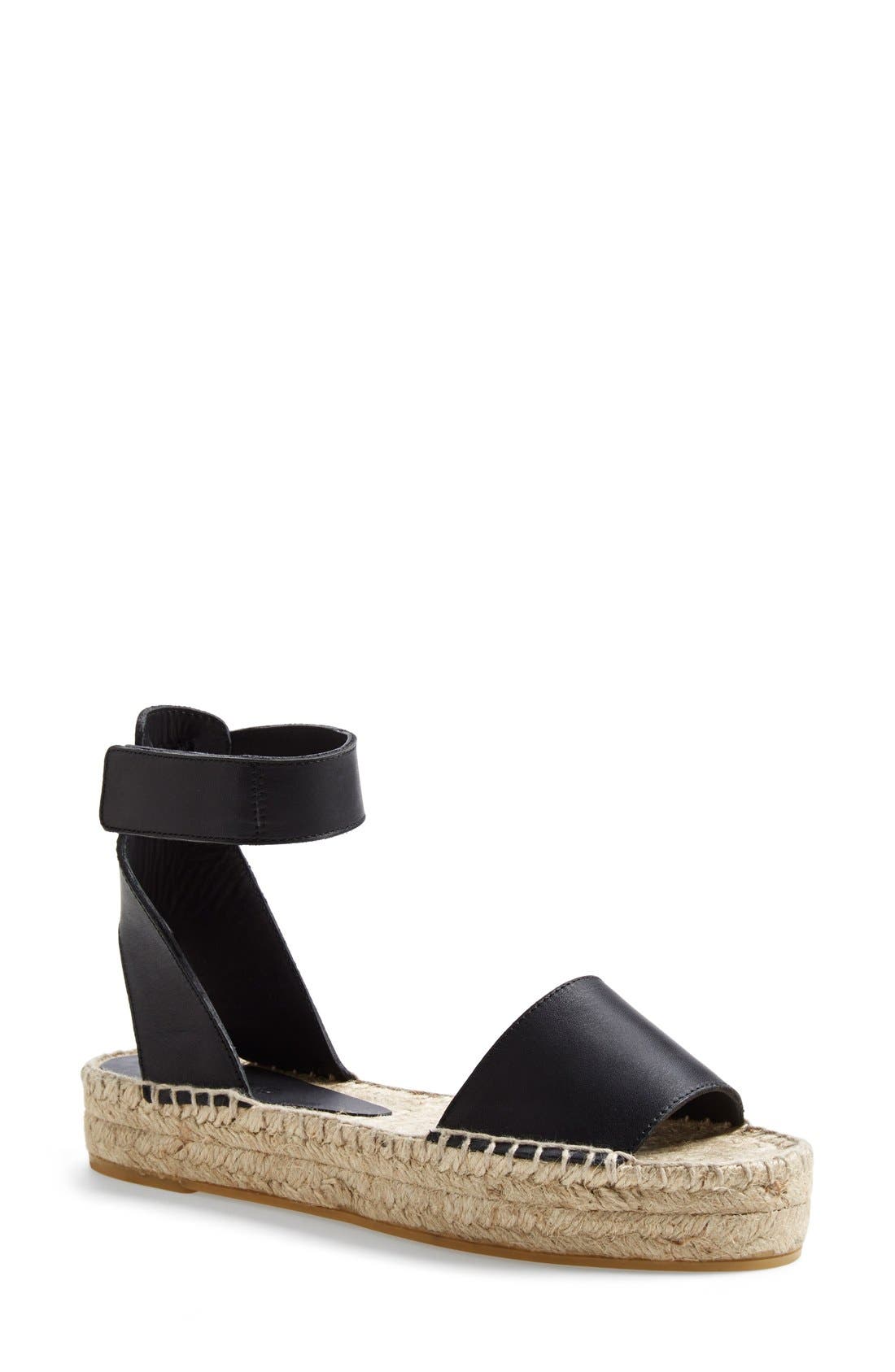 'Edie' Platform Espadrille Sandal, Main, color, BLACK