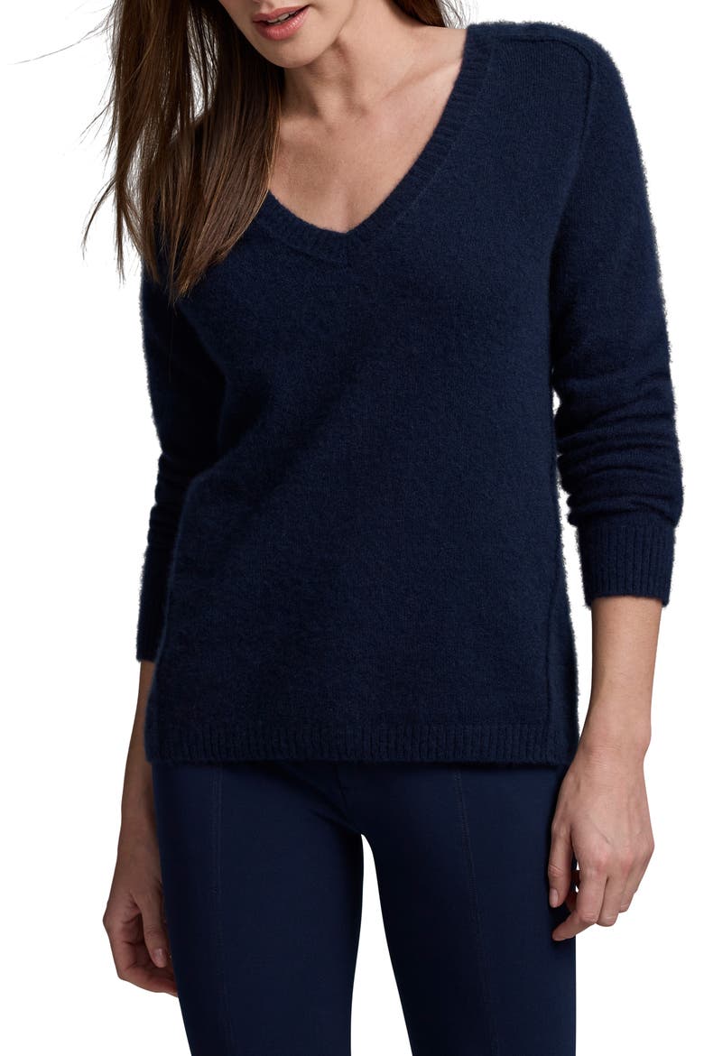 Luxe Cashmere V-Neck Sweater, Main, color, DARK INDIGO