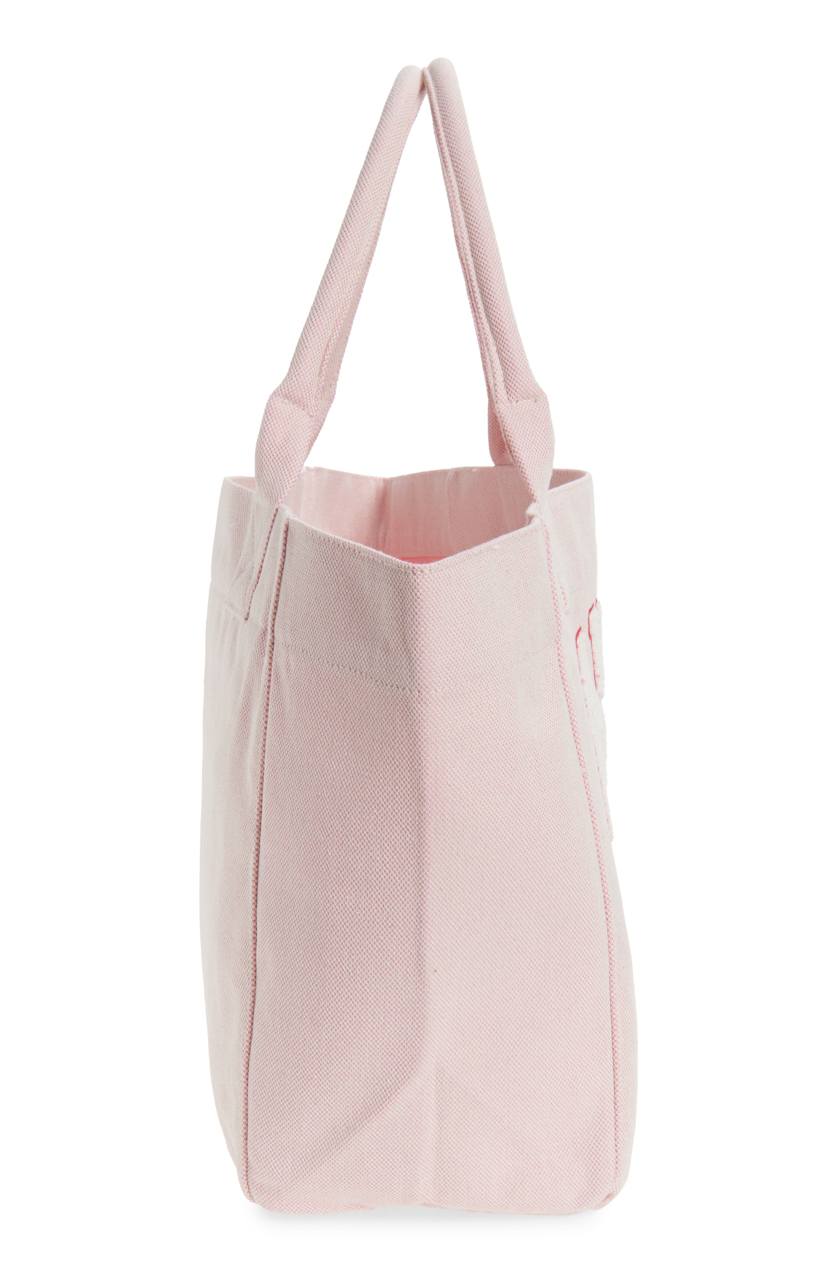 Ganni Medium Trapeze Canvas Shopper Bag, Alternate, color, Egret
