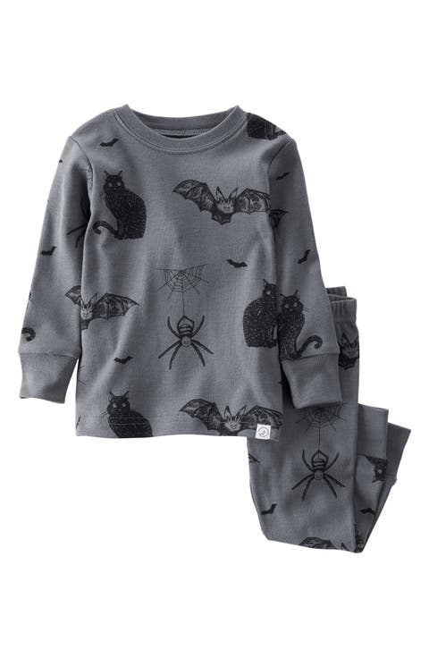 Printed Fitted Two-Piece Organic Cotton Pajamas