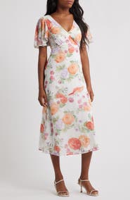 Lipsy Flutter Sleeve Maxi Dress