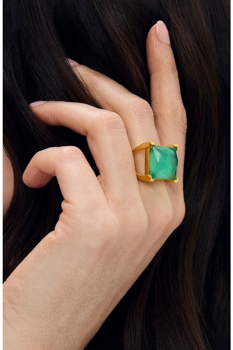 Plaza Mother-of-Pearl Doublet Cocktail Ring, Alternate, color, BANYAN GREEN