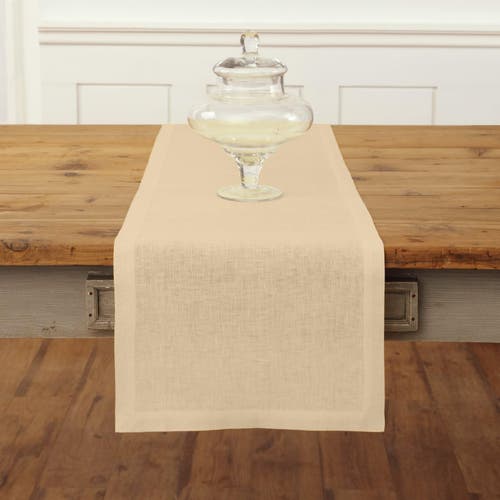 Solino Home Linen Table Runner In Sand
