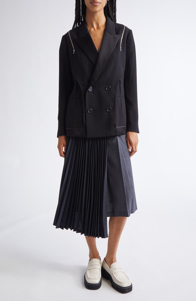 Undercover Mixed Media Skirt, Alternate, color, Navy