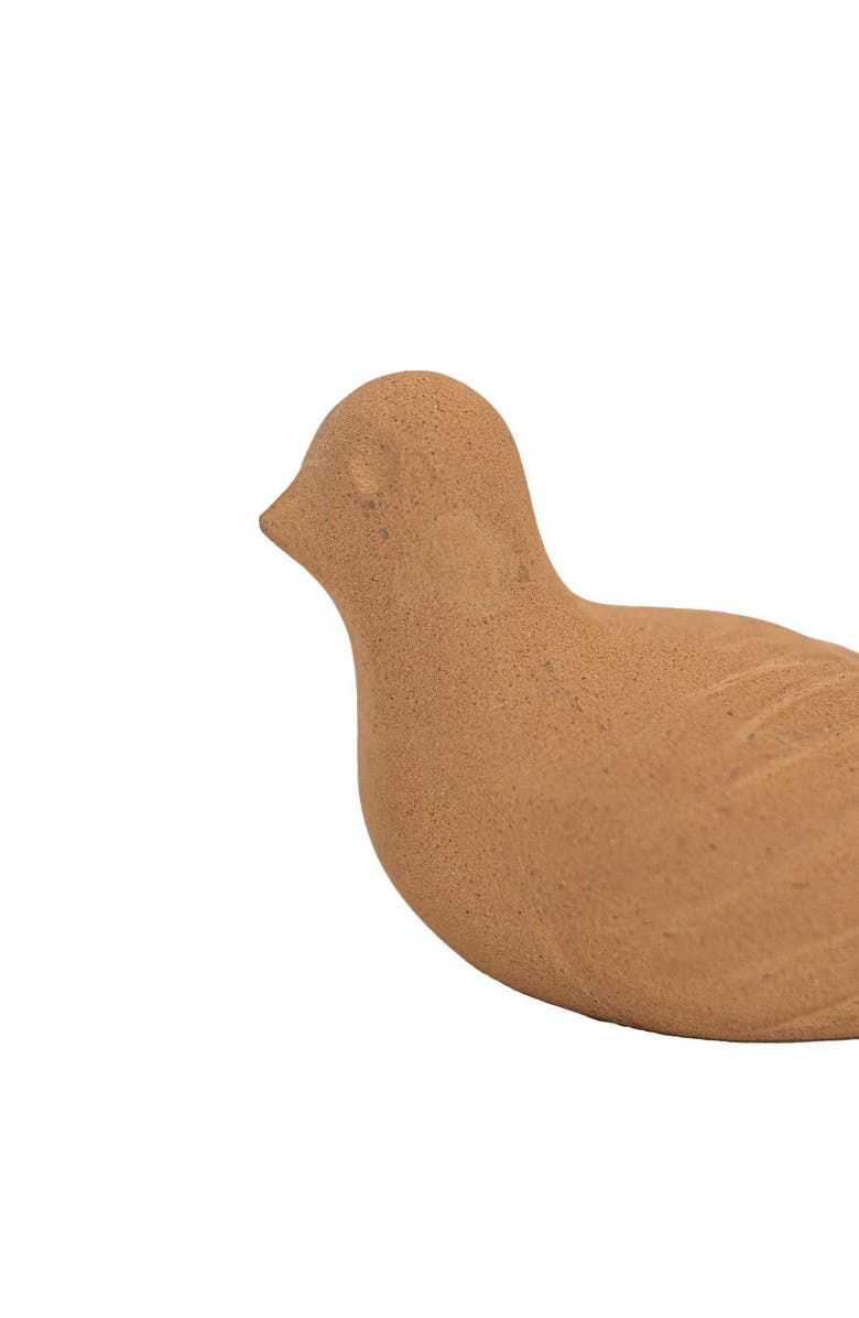Foreside Home and Garden Sitting Bird Figure Natural Terracotta, Alternate, color, Brown