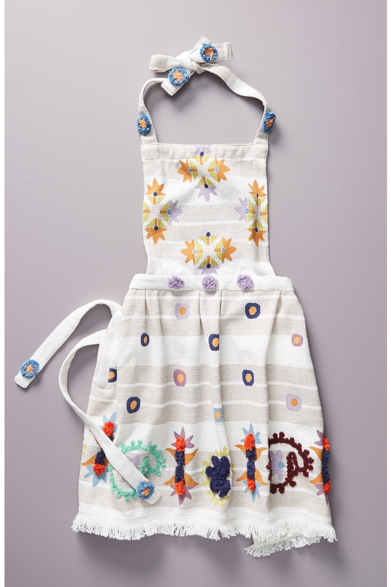 Maroa Tufted Cotton Apron, Main, color, TAN