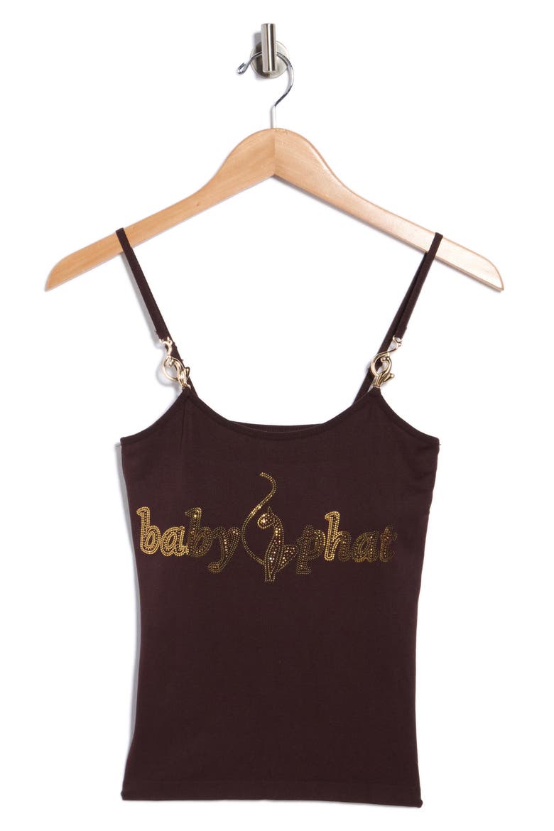 Logo Cami with Metal Trim, Alternate, color, CHOCOLATE PLUM
