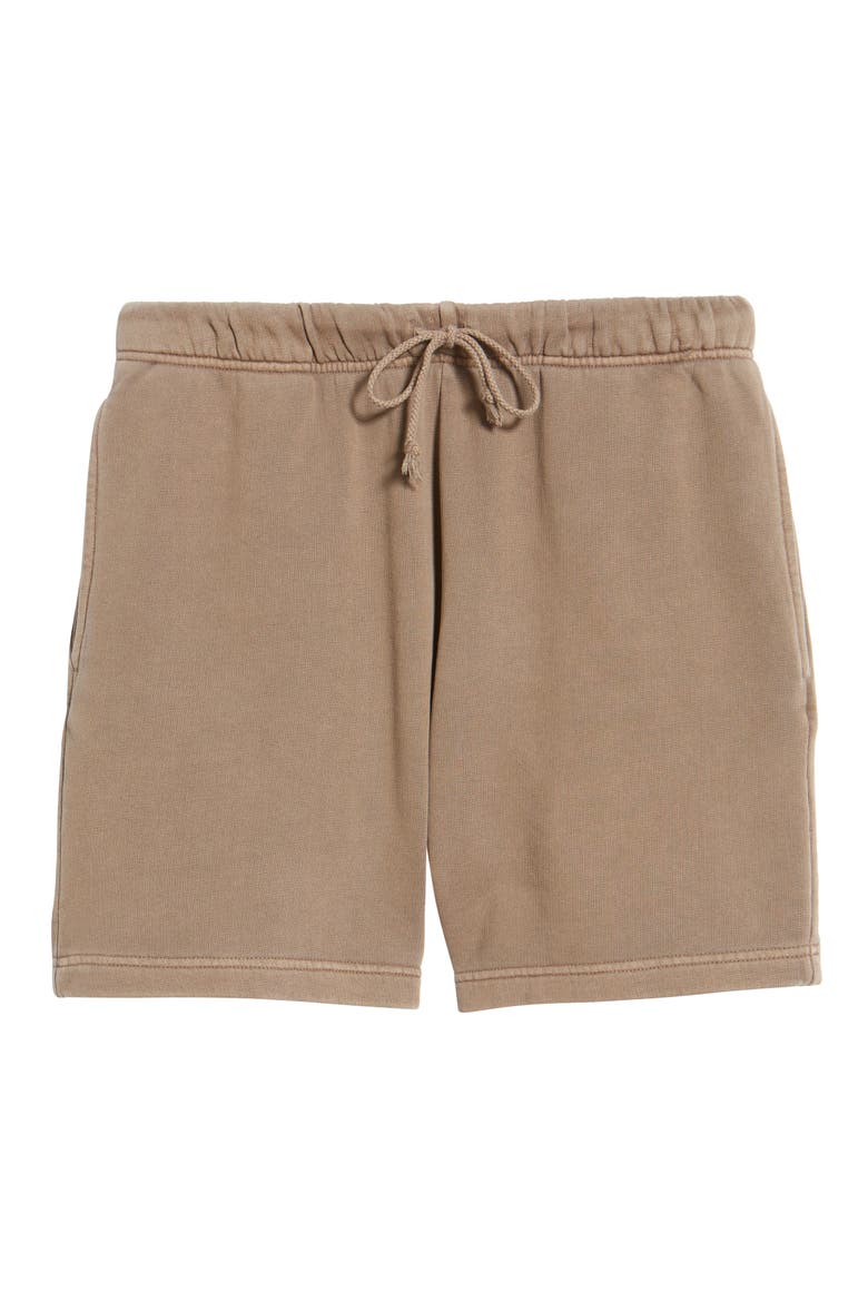 Core Organic Cotton Brushed Terry Sweat Shorts, Alternate, color, BROWN