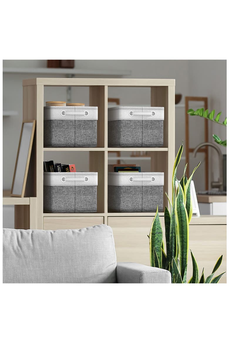 3-Pack Storage Basket Bin Set, Alternate, color, GRAY/WHITE