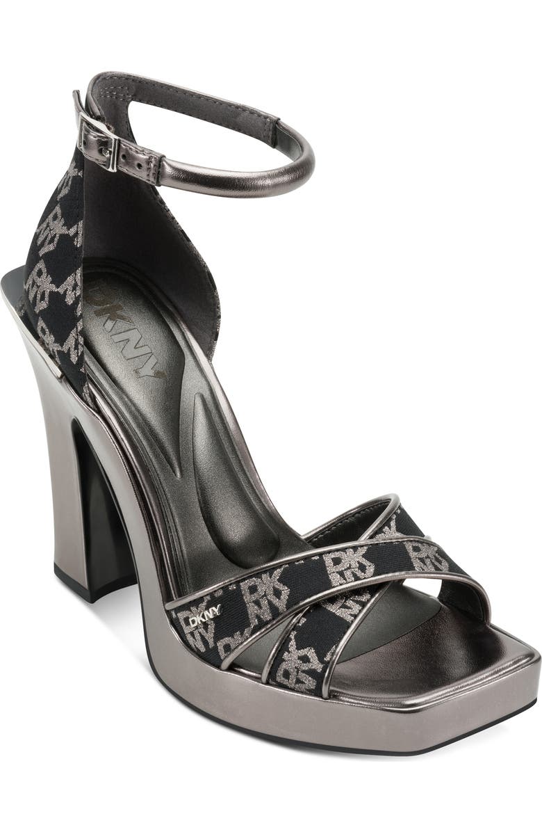 DKNY Linda Ankle Strap Sandal, Main, color, Black