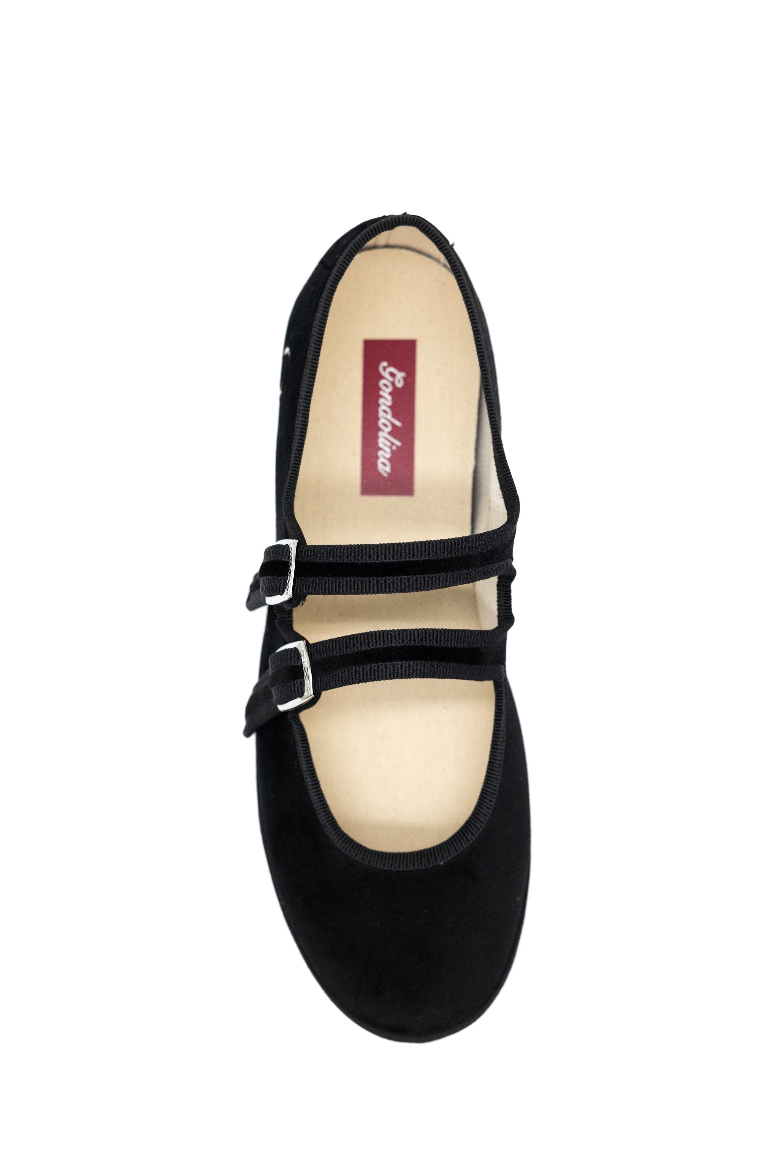 Gondolina Shoes Mary Jane Double Lace Ballet Flats, Alternate, color, Gondola Black