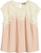 Wit & Wisdom Lace Yoke Satin Top