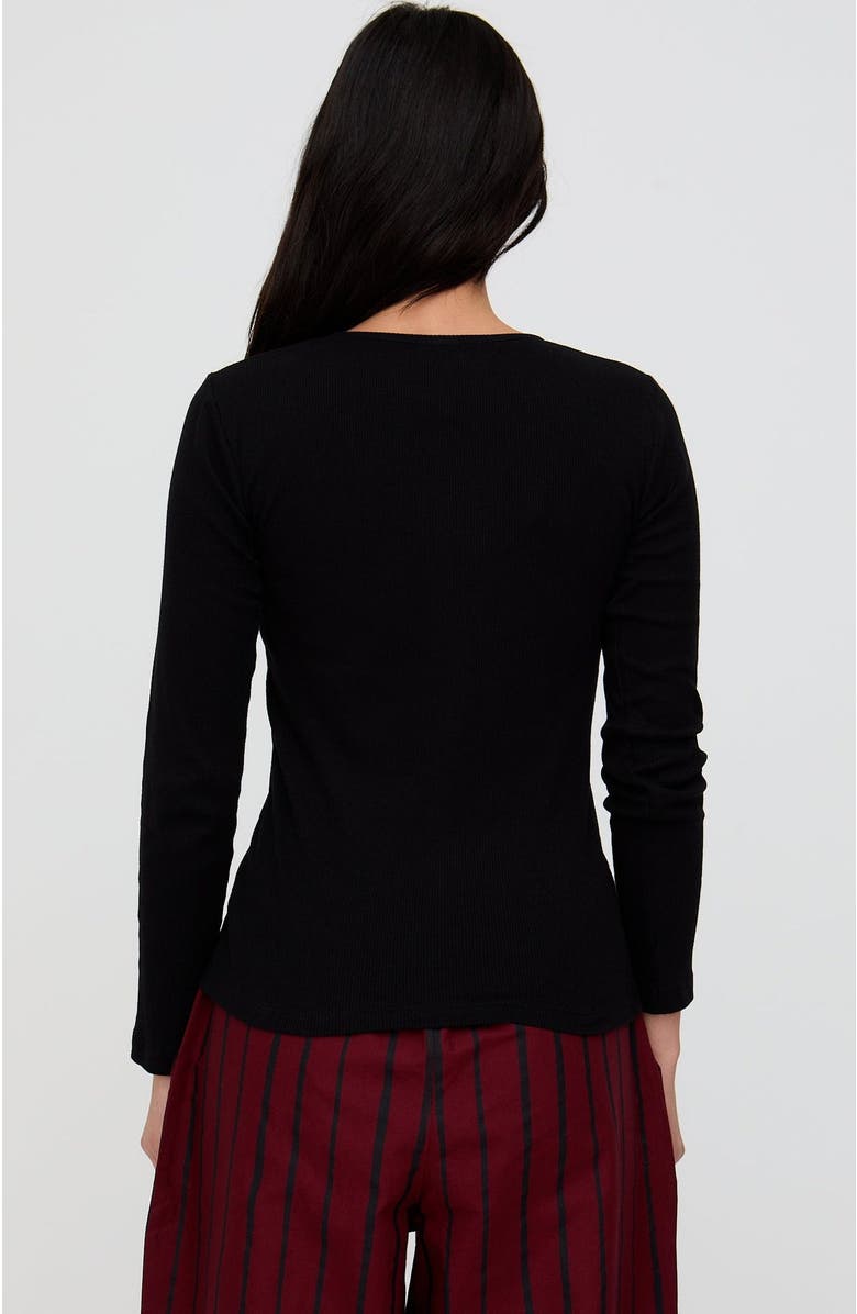 Turtledove London Organic Cotton Nora Long Sleeve Top, Alternate, color, Black