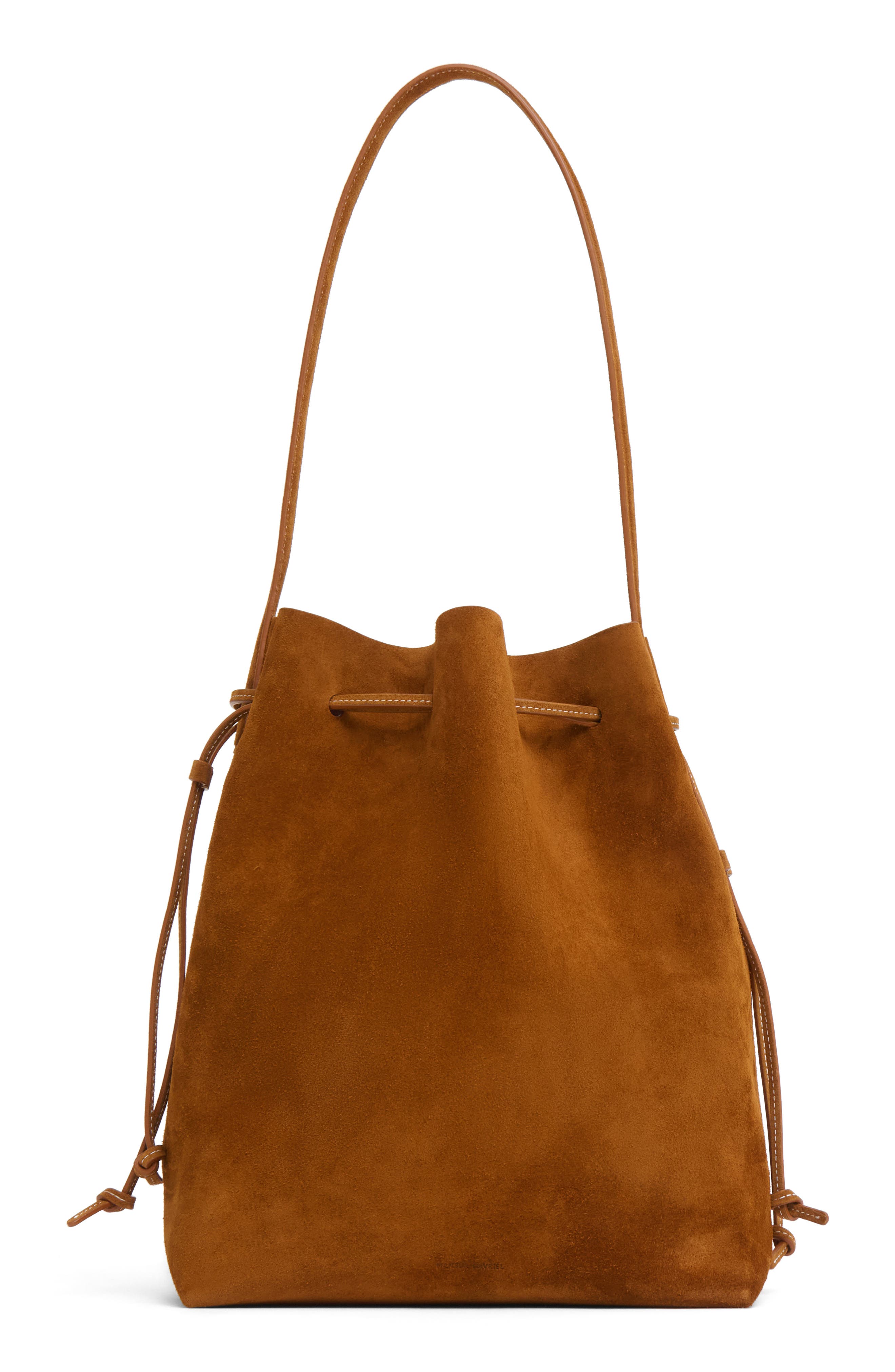 Mansur Gavriel Drawstring Cabas Suede Bucket Bag, Main, color, 