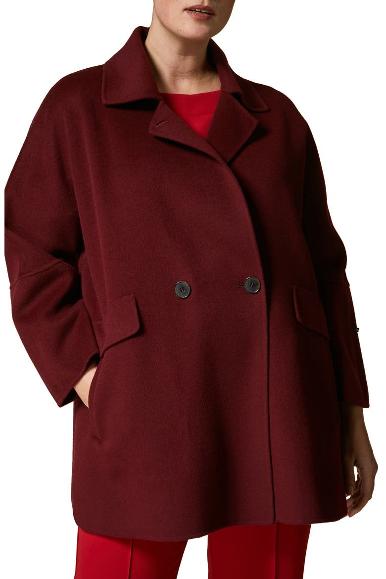 Narcisco Double Faced Wool Blend Coat, Main, color, BORDEAUX