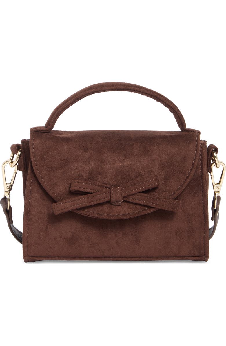 Madden Girl Faux Suede Top Handle Crossbody Bag, Main, color, Brown