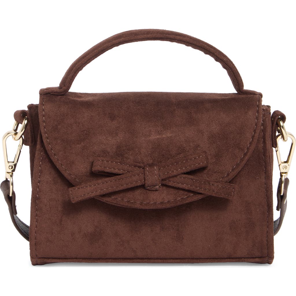 Madden Girl Faux Suede Top Handle Crossbody Bag In Brown
