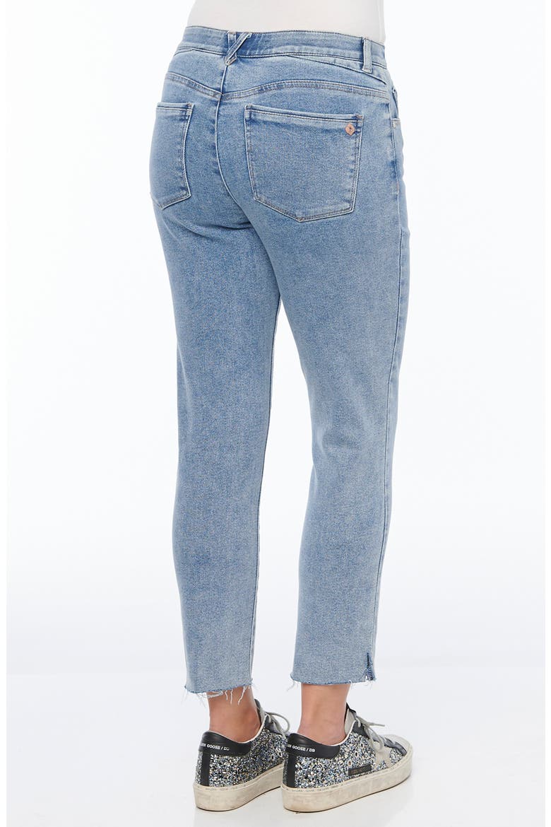 Ab-Solution High Waist Raw Hem Straight Leg Jeans (Nordstrom Exclusive), Alternate, color, LIGHT BLUE