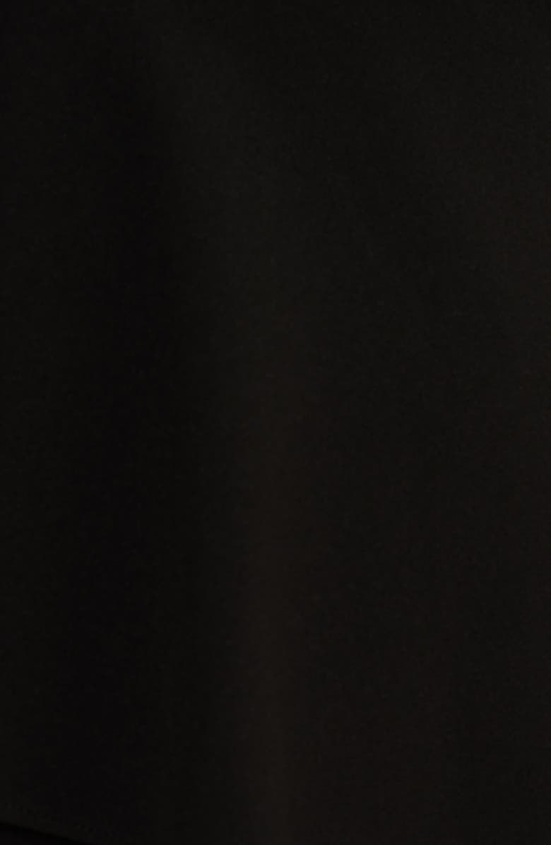 Adrianna Papell Ruffle Long Sleeve Crepe Dress, Alternate, color, Black