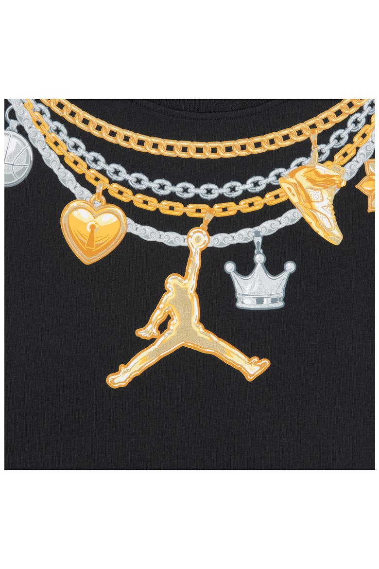 Kids' Graphic Charm Necklace Cotton Blend T-Shirt, Alternate, color, BLACK