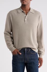 FRAME Long Sleeve Wool Polo Sweater