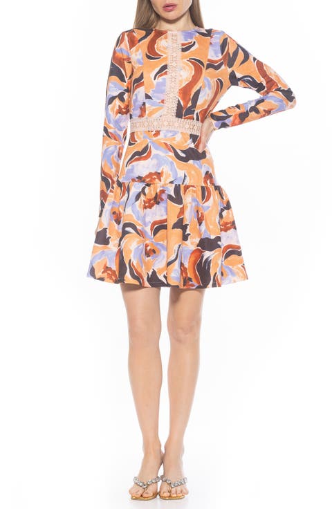 Alexa Floral Long Sleeve Fit & Flare Dress