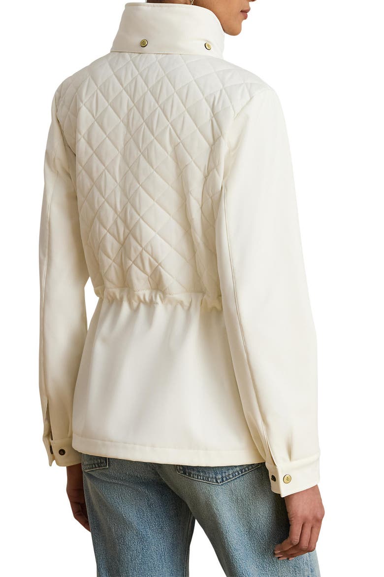 Mixed Media Quilted Jacket, Alternate, color, CREAM