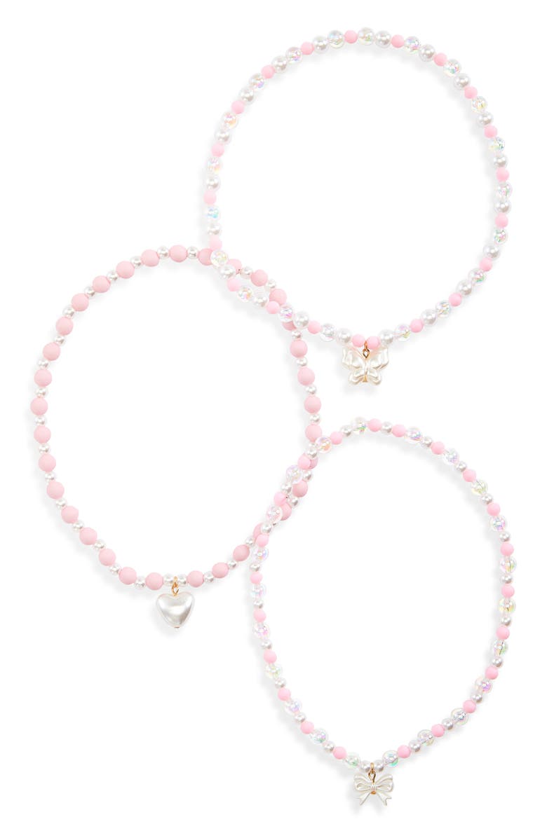 Capelli New York Kids' 3-Pack Assorted Beaded Necklaces, Main, color, Pink