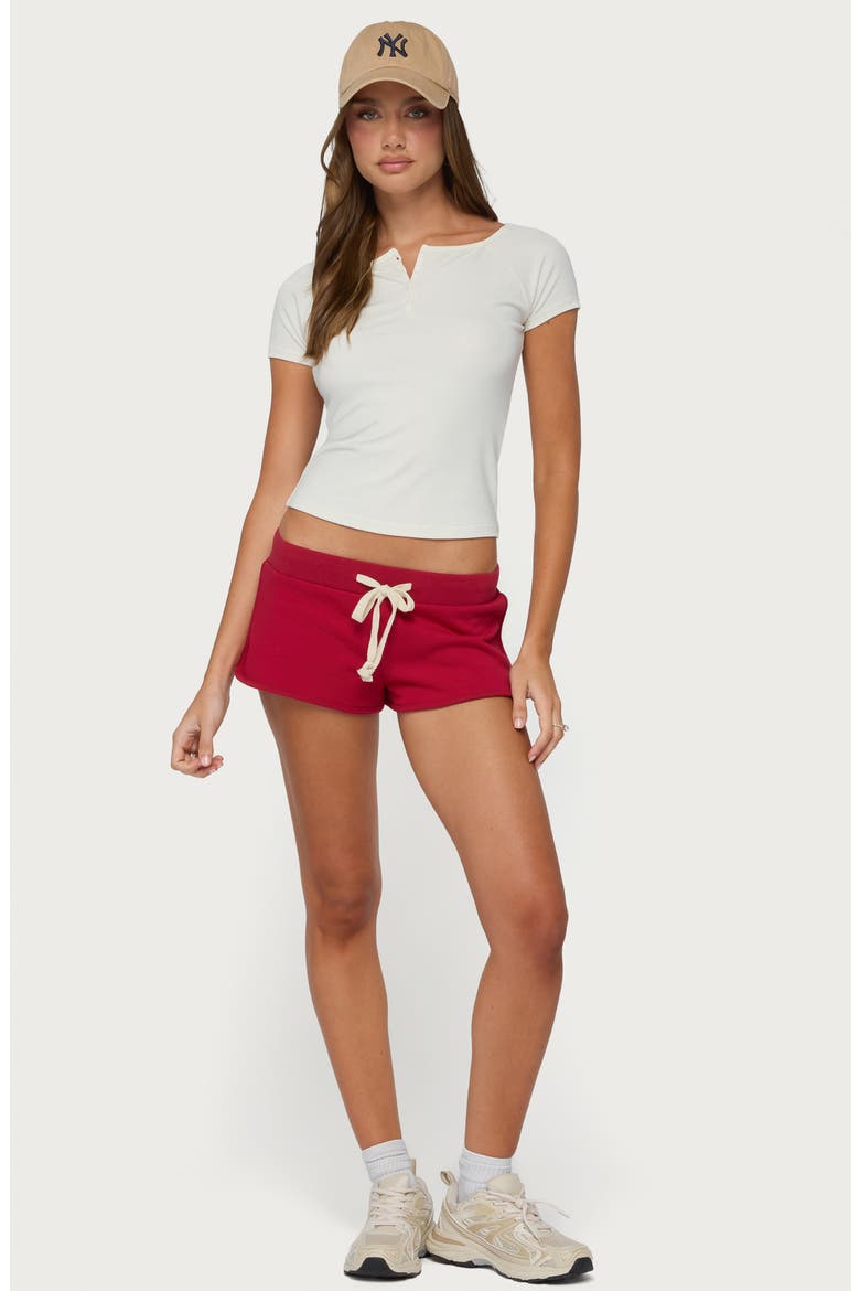 Celiah French Terry Shorts, Alternate, color, RED