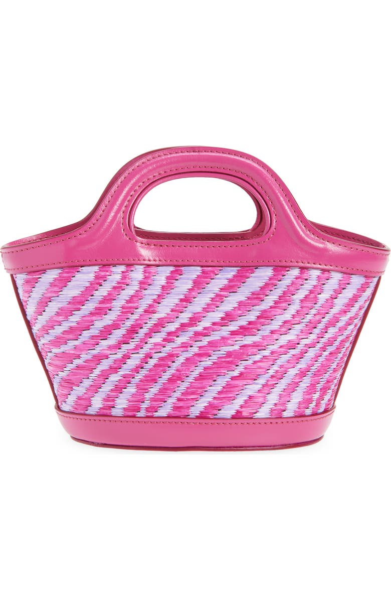 Marni Micro Tropicalia Logo Woven Bag, Alternate, color, Cassis